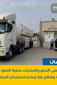 AMAN: Taxes on local commodities and products in the West Bank and Gaza reflects abuse of power