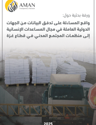 واقع المساءلة على تدفق البيانات من الجهات الدولية العاملة في مجال المساعدات الإنسانية إلى منظمات المجتمع المدني في قطاع غزة