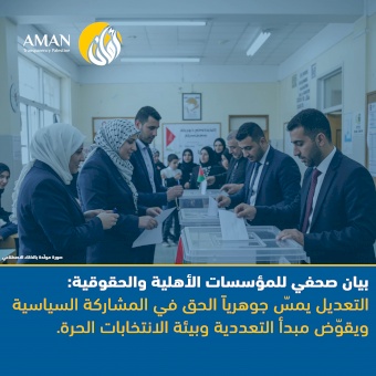 بيان صحفي صادر عن المؤسسات الأهلية والحقوقية حول القرار بقانون بشأن الانتخابات المحلية