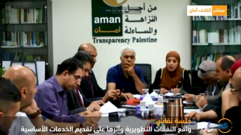 جلسة نقاش ورقة حول واقع النفقات التطويرية في الموازنة العامة واثر قطع المساعدات الخارجية على الخدمات