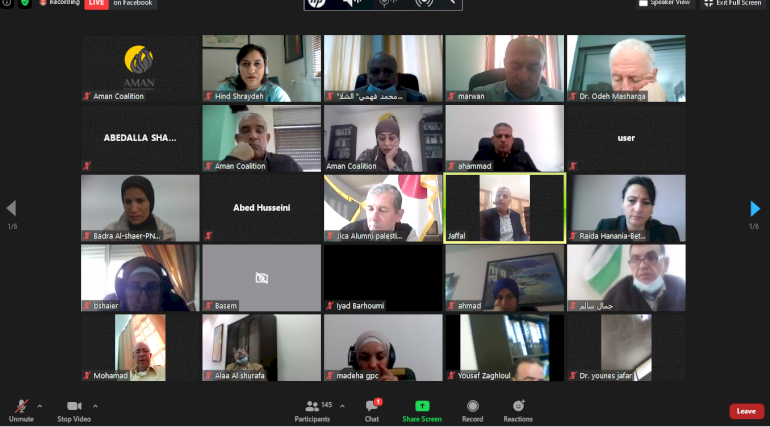 AMAN Annual Conference 2020: COVID-19 highlights our need for a disaster risk management system in Palestine