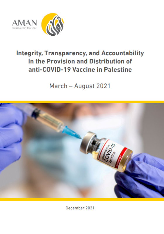 Integrity, Transparency & Accountability in the provision and distribution of anti covid19 vaccine in Palestine