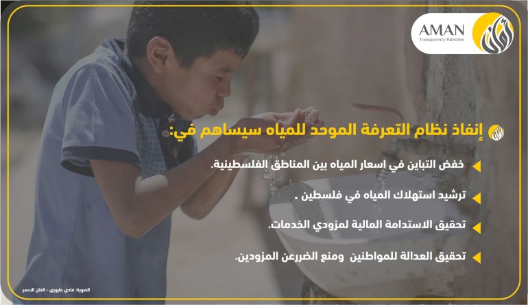 AMAN recommends that an implementation plan for water tariff be publicised in Palestine