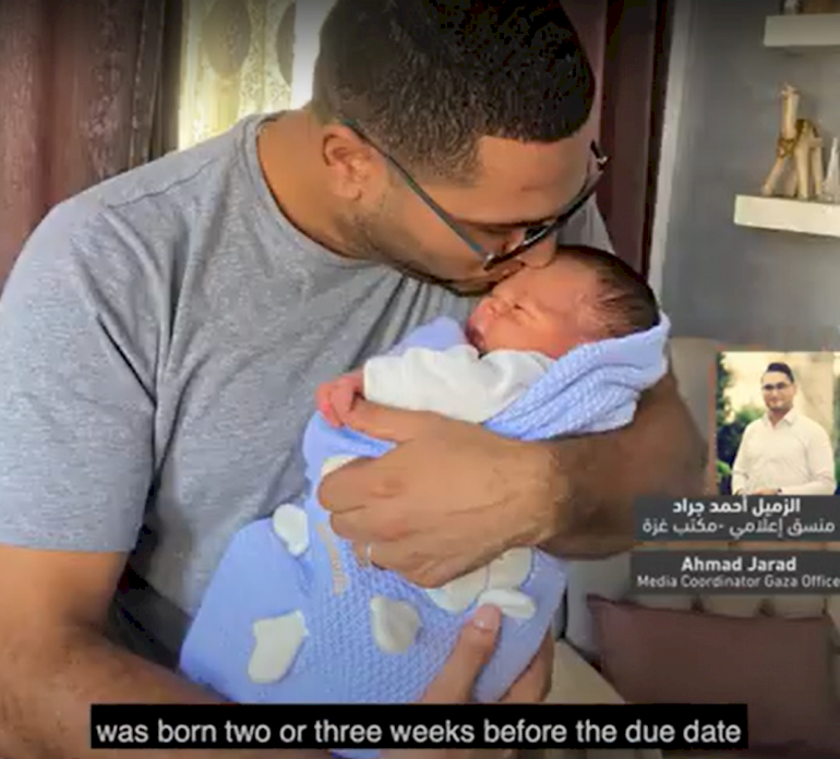 شهادة الزميل أحمد جراد عن وضع زوجته مولوده قبيل أوانه أثناء الحرب