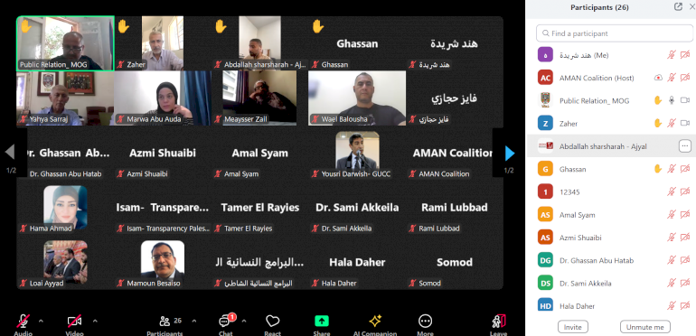 ائتلاف أمان يدعو إلى ضرورة التحول من نمط العمل المركزي إلى نمط وطني تشاركي تقوده الهيئات المحلية