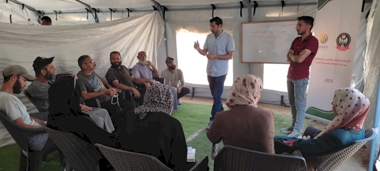 ائتلاف أمان يقود جهود تعزيز الحوكمة في مراكز الإيواء بقطاع غزة