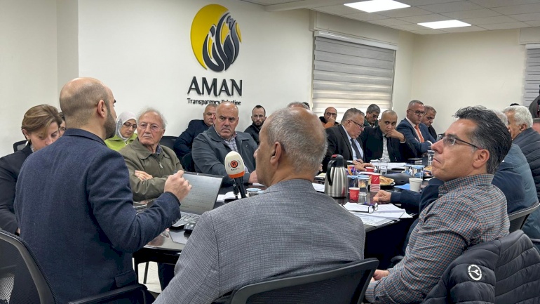 AMAN reviews a draft report on transparency in managing the investment of the Palestinian Pension Agency’s funds
