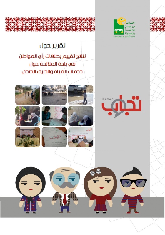 نتائج تقييم بطاقات رأي المواطن في بلدة الملالحة حول خدمات المياة والصرف الصحي